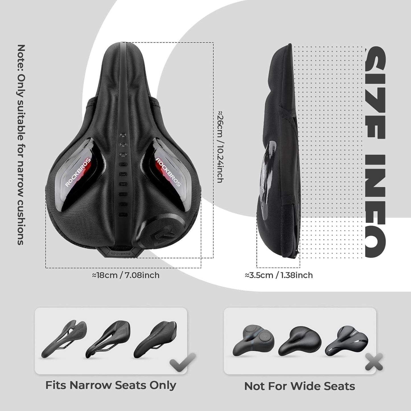 Housse de selle de vélo avec protection contre la pluie, housse de selle en gel pour vtt, vélo de route, e-bike, rouge/bleu