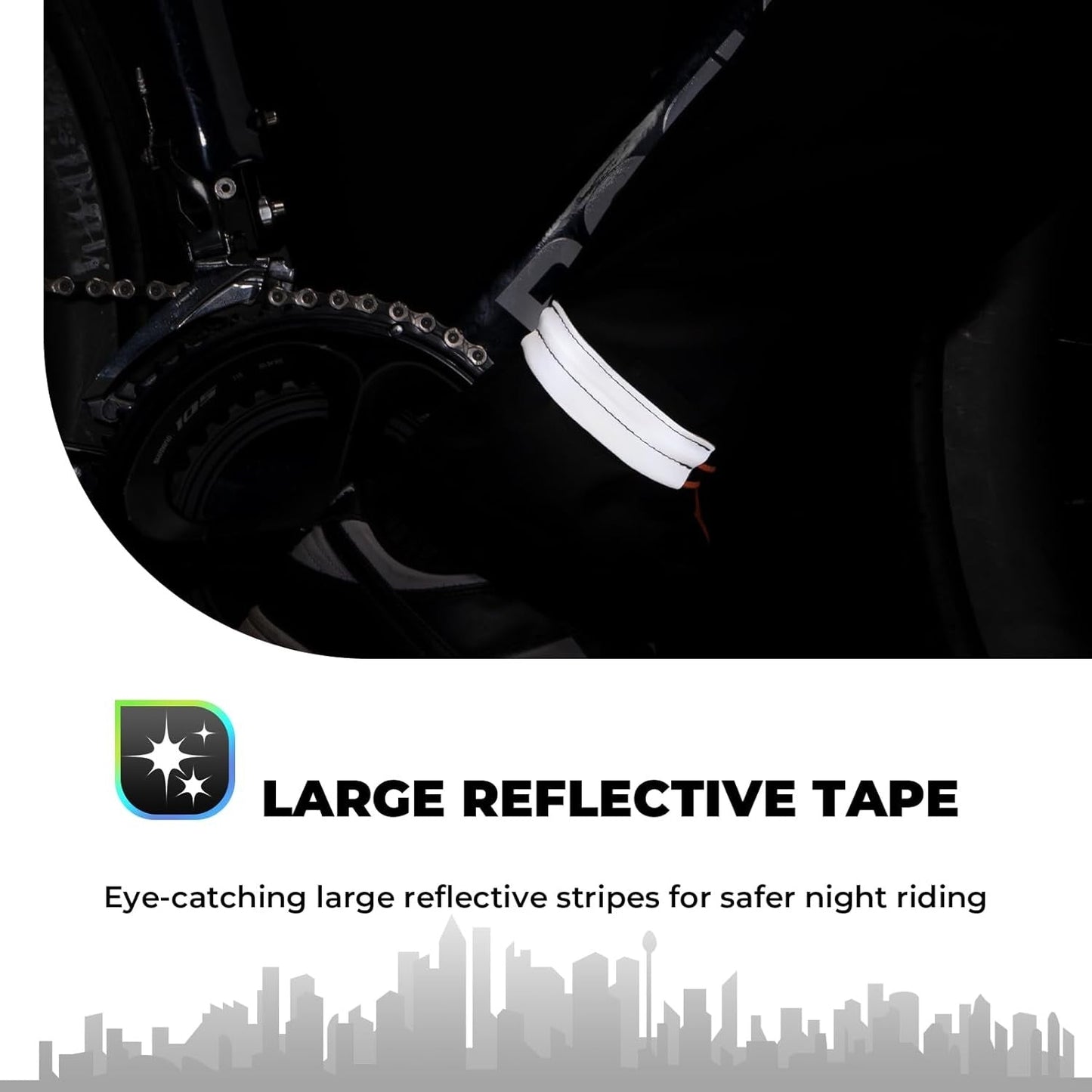 ROCKBROS Bande Réfléchissante Clip de Pantalon Élastique Protecteur de Pantalon de Vélo Bande de Pantalon Réfléchissante pour Jogging en Plein Air Cyclisme Course à Pied 1 Paire