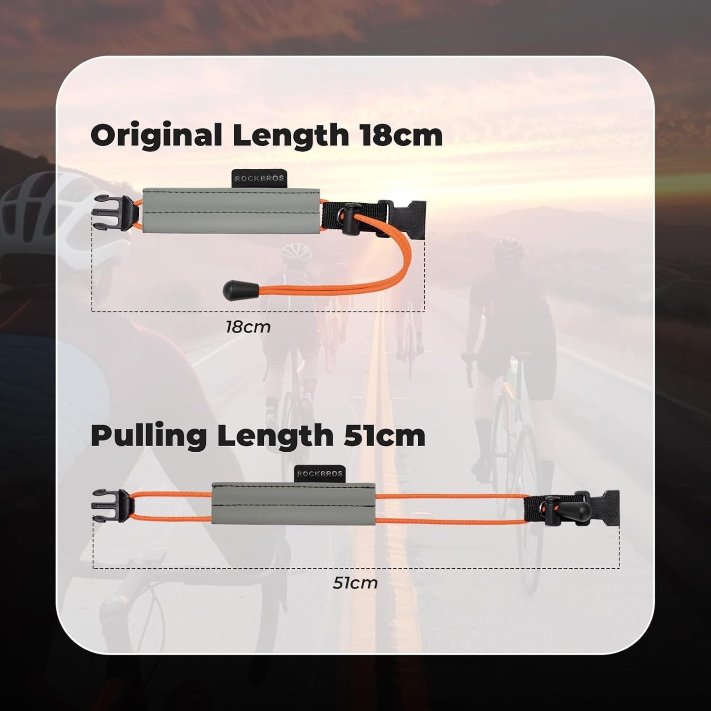 ROCKBROS Bande Réfléchissante Clip de Pantalon Élastique Protecteur de Pantalon de Vélo Bande de Pantalon Réfléchissante pour Jogging en Plein Air Cyclisme Course à Pied 1 Paire