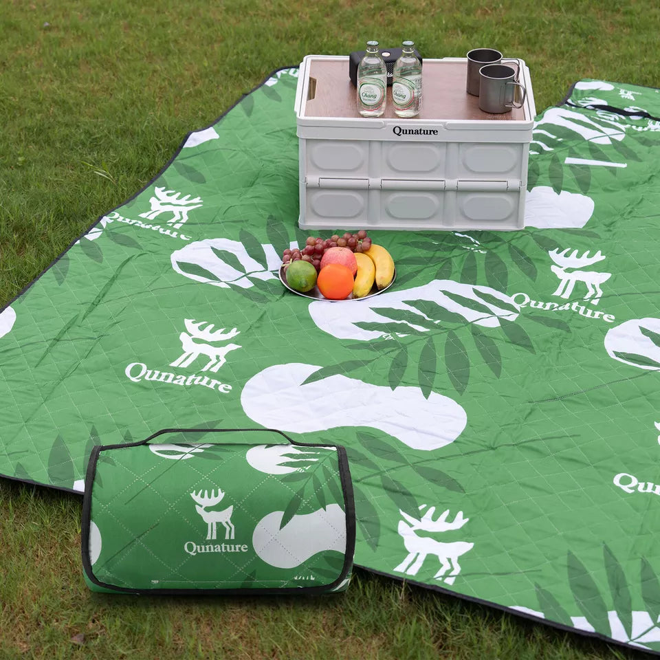 Qunature Couverture de pique-nique 200 x 200 cm Couverture de camping Tapis de pique-nique extérieur imperméable