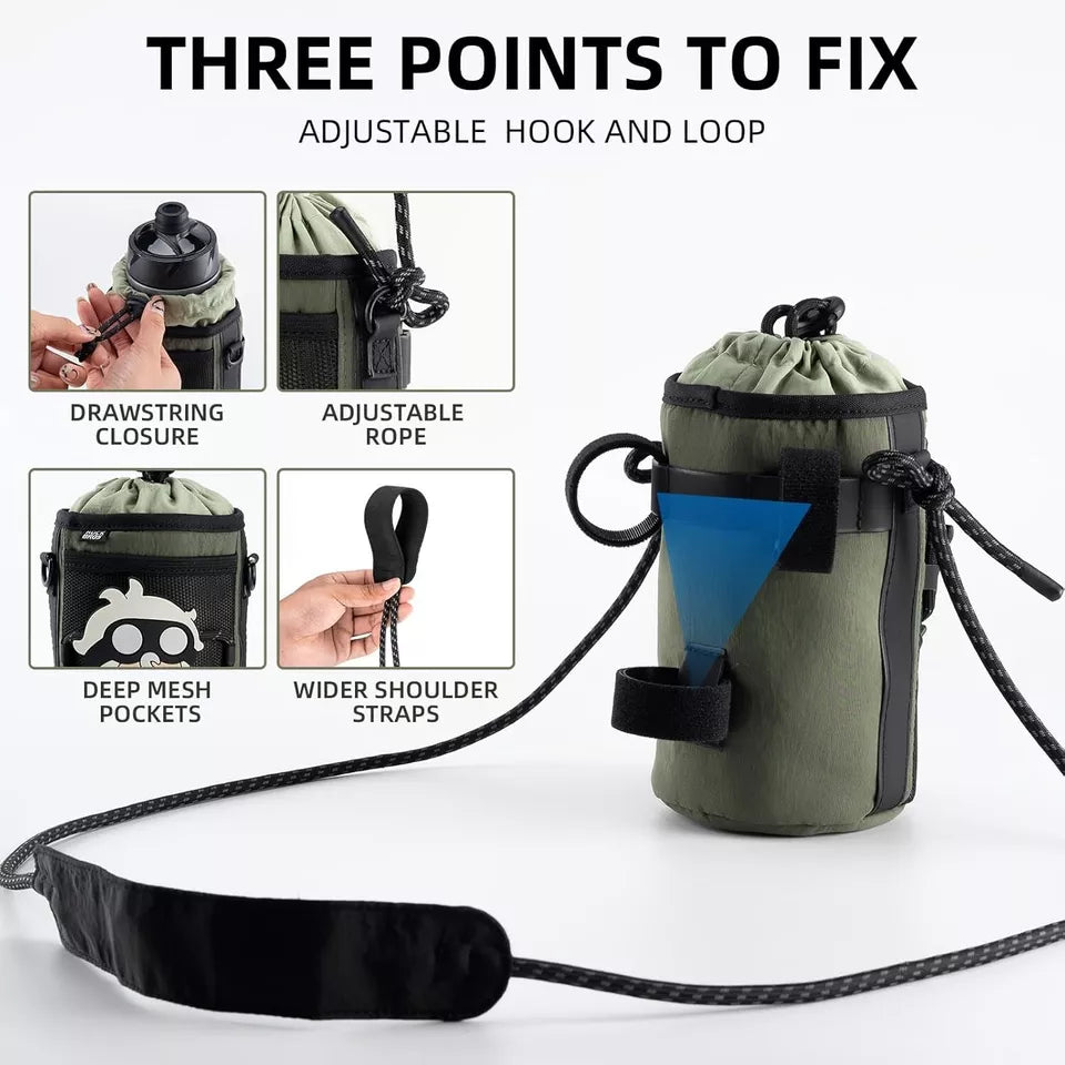ROCKBROS sac de bouteille de vélo guidon avec bouteille d'eau à cordon en nylon