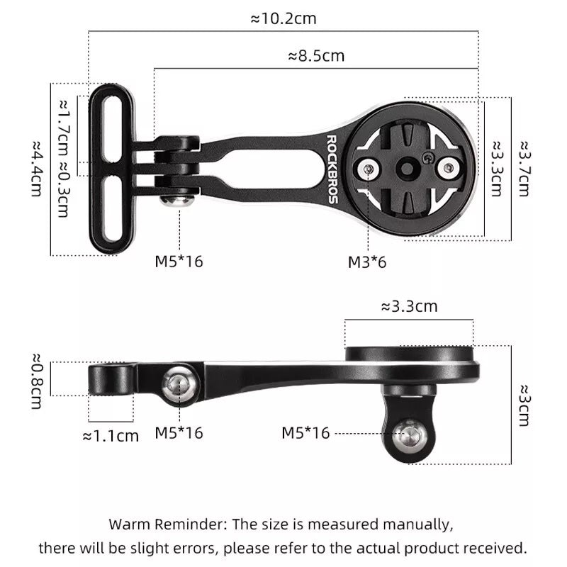 Support d'ordinateur de vélo ROCKBROS pour support de guidon GPS Garmin Bryton Wahoo en aluminium