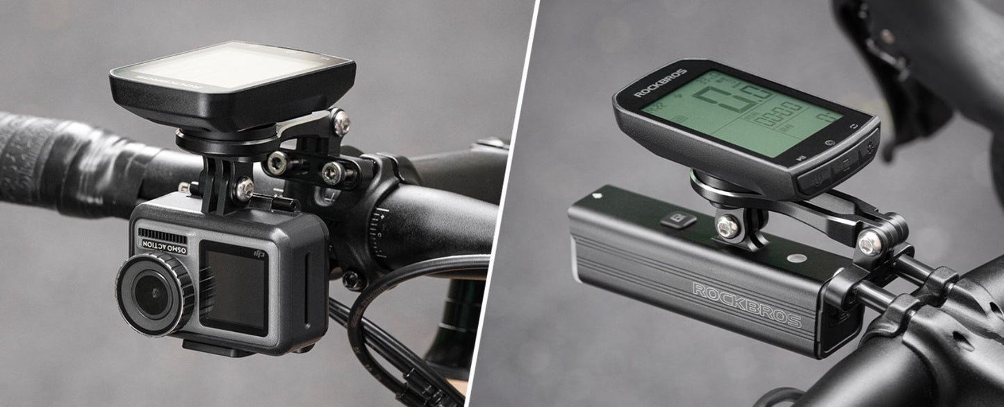 Support d'ordinateur de vélo ROCKBROS pour support de guidon GPS Garmin Bryton Wahoo en aluminium