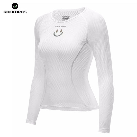 ROCKBROS Chemise à manches longues Maillot de cyclisme pour femme Respirant Séchage rapide Vêtements de vélo Femme Convient pour la course à pied Tennis Randonnée Maillot de corps de sport de base