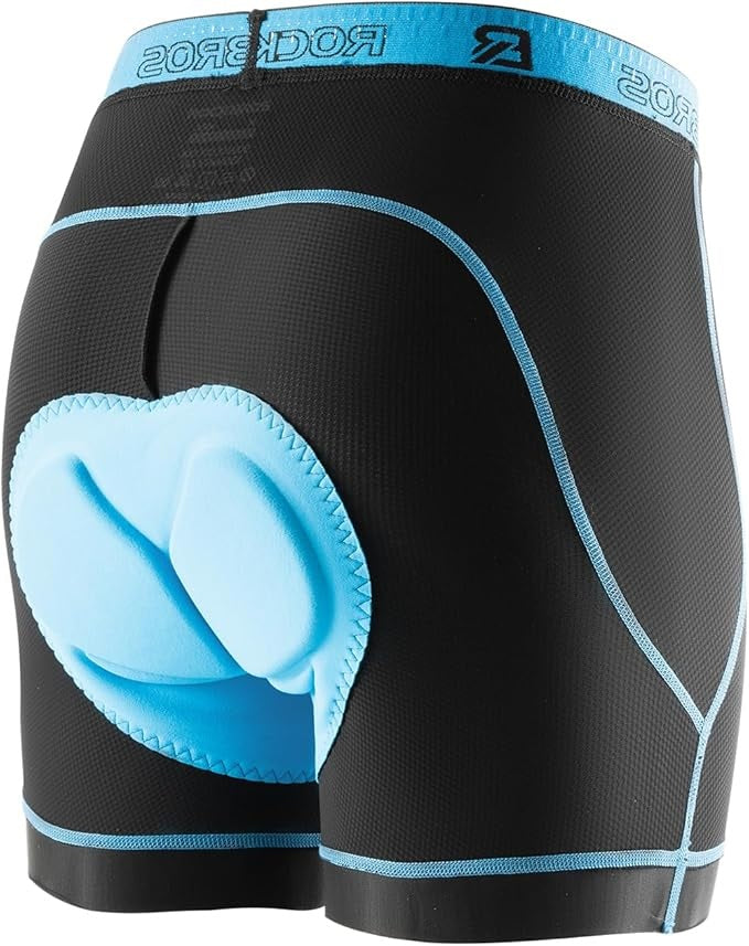 ROCKBROS Cuissard de Cyclisme pour Hommes avec Rembourrage de Siège 4D Sous-vêtements de Cyclisme Respirants Sous-vêtements de Cyclisme Rembourrés Court Élastique VTT Vélo de Route M-3XL
