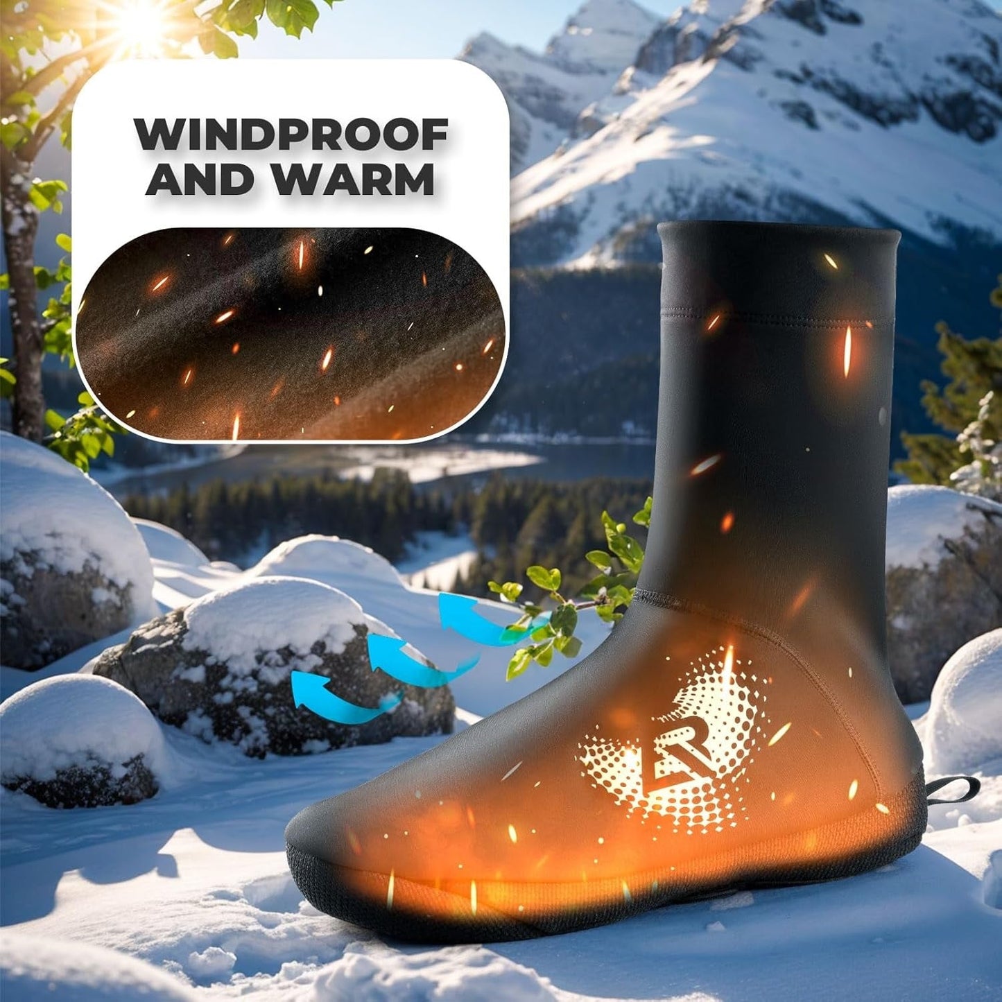 Couvre-chaussures de vélo ROCKBROS LF1274 couvre-chaussures chauds, hydrofuges, adaptés à -5 à 10 degrés pour vélo de route VTT