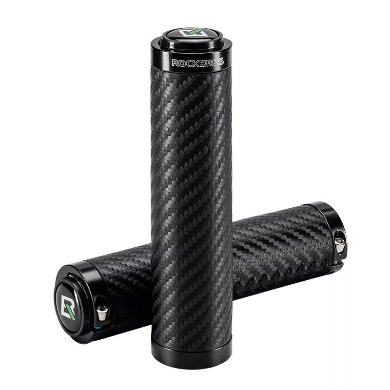 ROCKBROS – poignées de guidon de vélo à motif carbone, Double verrouillage, 22.2mm