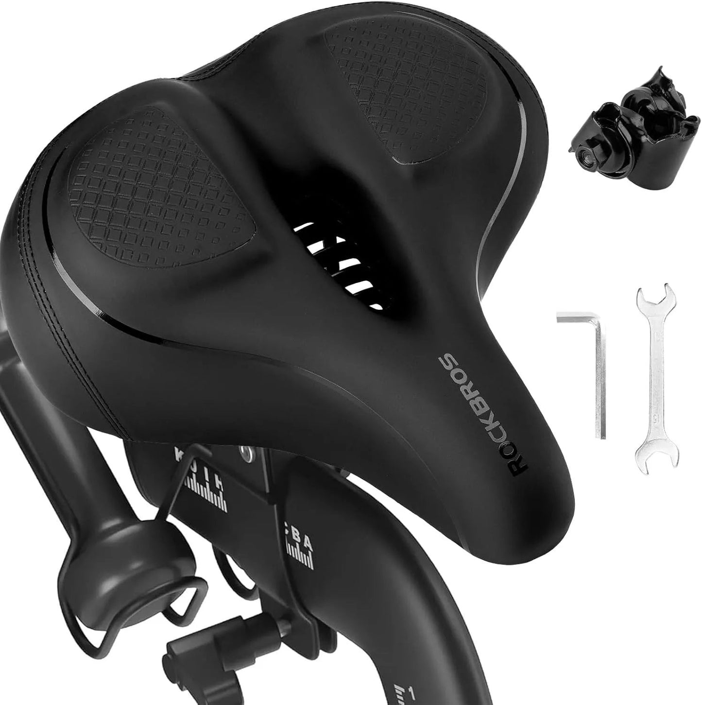 ROCKBROS Selle de vélo large pour vélo d'exercice/siège de vélo Peloton