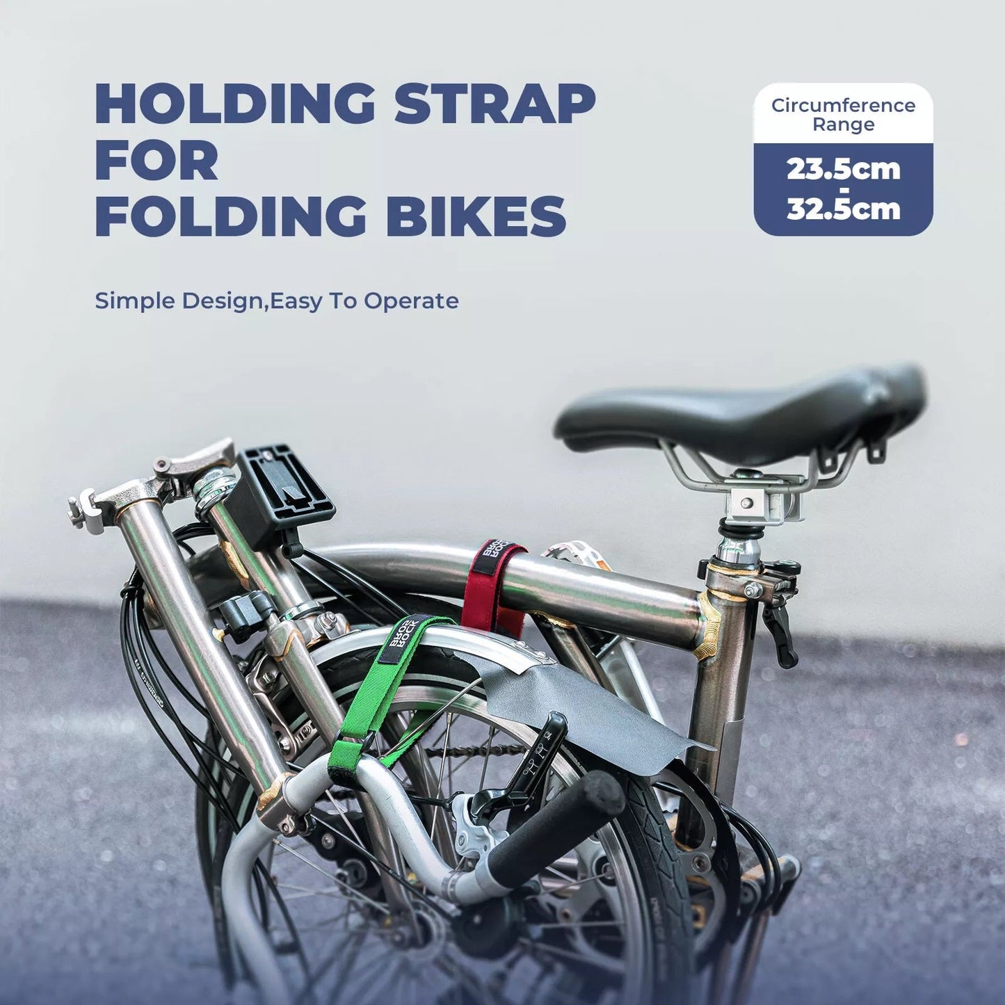 ROCKBROS Attache de câble Velcro Sangle d'arrimage Sangle d'arrimage 49,8 cm Sangles de vélo pour la fixation
