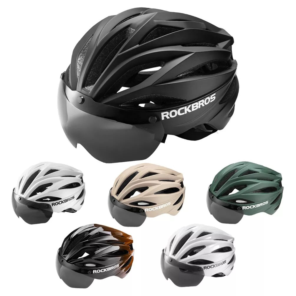 ROCKBROS Casque de vélo adulte avec visière magnétique amovible respirant réglable pour hommes et femmes 58-62 cm