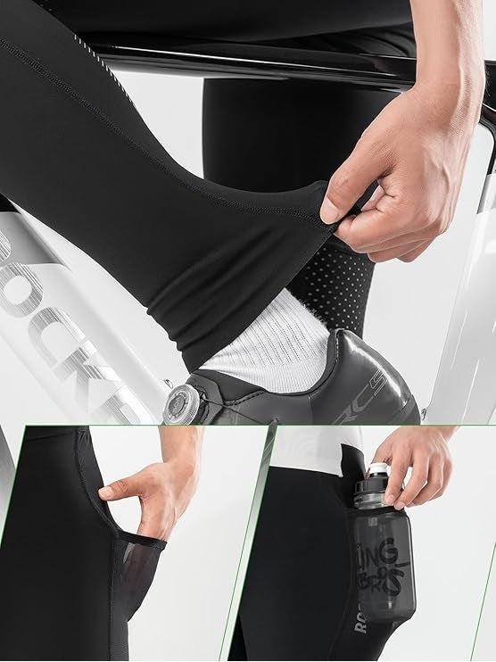 ROCKBROS Pantalon de cyclisme long pour homme et femme, pantalon de cyclisme quatre saisons avec rembourrage 4D, pantalon de cyclisme long avec poches, pantalon de course, VTT respirant