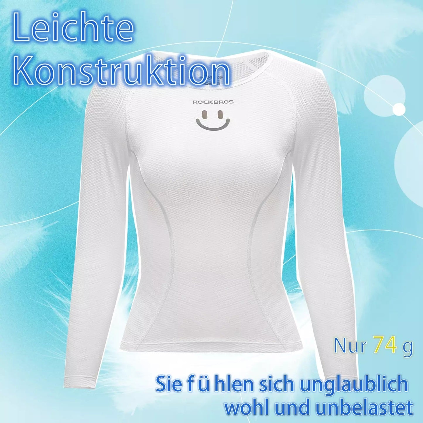 ROCKBROS Chemise à manches longues Maillot de cyclisme pour femme Respirant Séchage rapide Vêtements de vélo Femme Convient pour la course à pied Tennis Randonnée Maillot de corps de sport de base