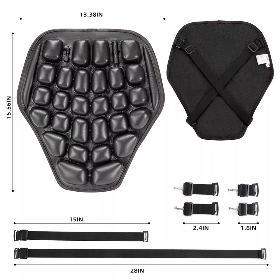 ROCKBROS housse de selle de moto imperméable à l'eau absorbant les chocs selle gonflable 3D
