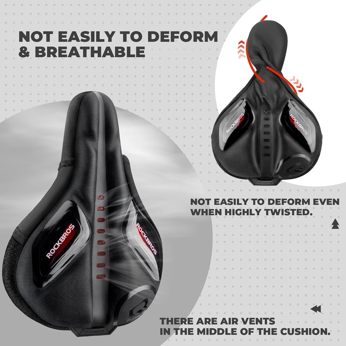Housse de selle de vélo avec protection contre la pluie, housse de selle en gel pour vtt, vélo de route, e-bike, rouge/bleu