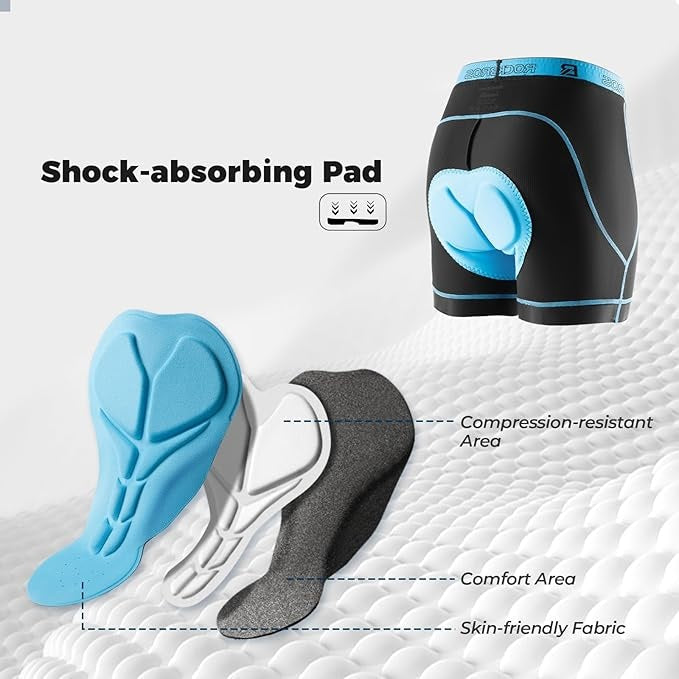 ROCKBROS Cuissard de Cyclisme pour Hommes avec Rembourrage de Siège 4D Sous-vêtements de Cyclisme Respirants Sous-vêtements de Cyclisme Rembourrés Court Élastique VTT Vélo de Route M-3XL