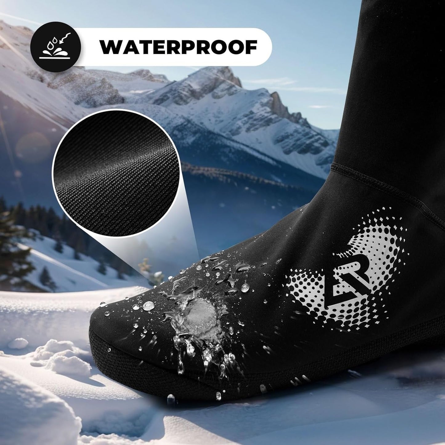Couvre-chaussures de vélo ROCKBROS LF1274 couvre-chaussures chauds, hydrofuges, adaptés à -5 à 10 degrés pour vélo de route VTT