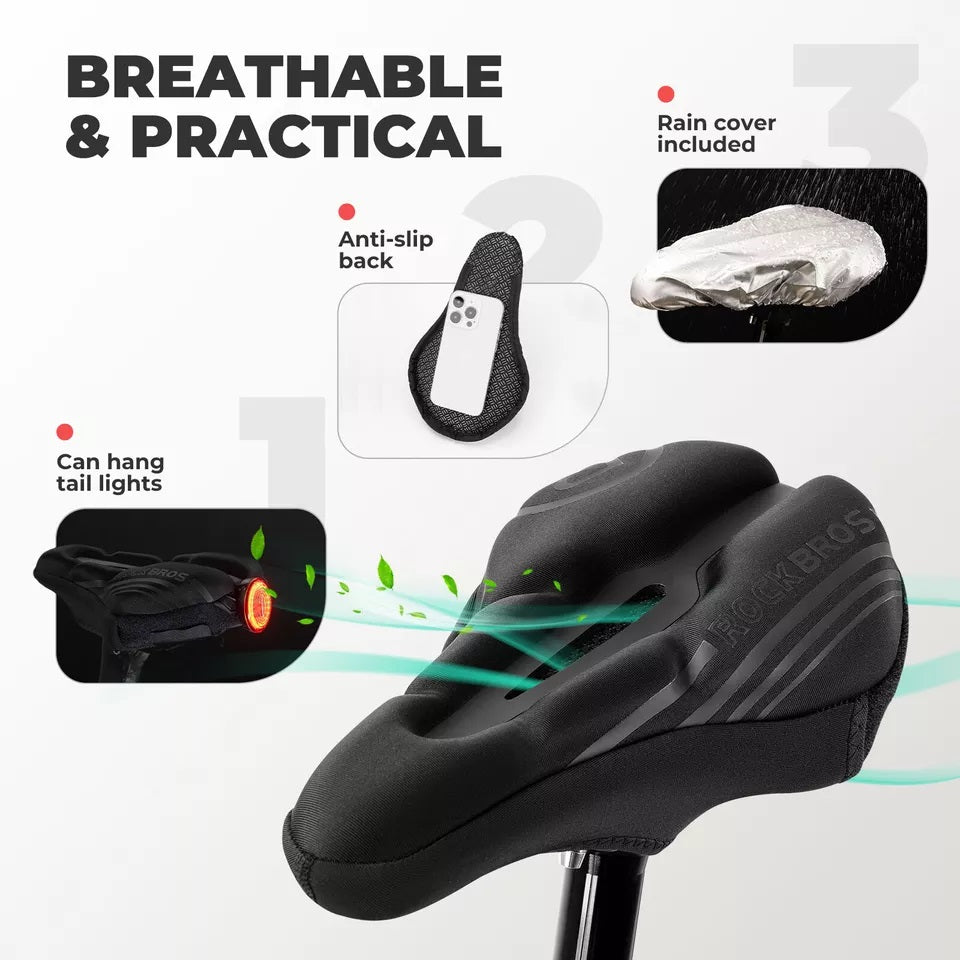 ROCKBROS housse de selle de vélo housse de selle en gel avec housse de pluie unisexe