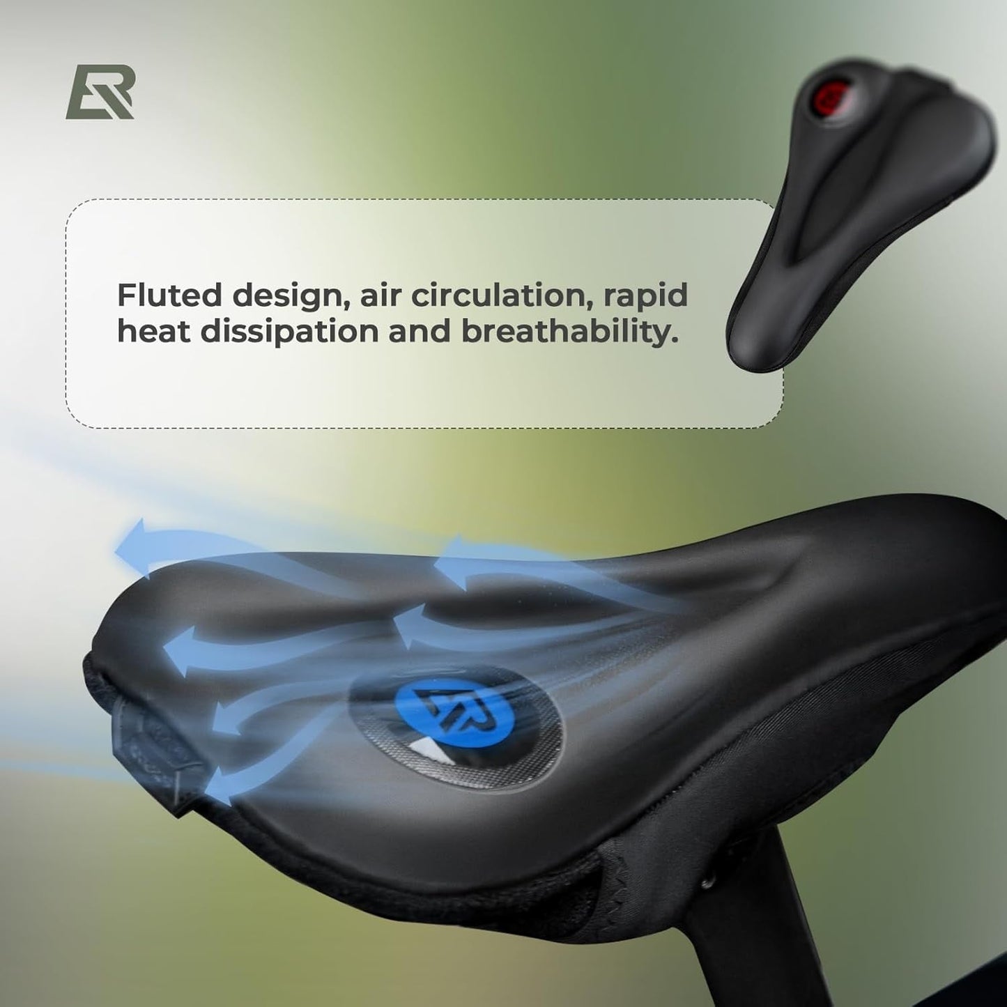 ROCKBROS Housse de Selle en Gel Housse de Selle de Vélo Housse de Selle de Vélo Rembourrée avec Protecteur de Selle Imperméable pour Hommes et Femmes 28 cm x 17,5 cm Bleu/Rouge