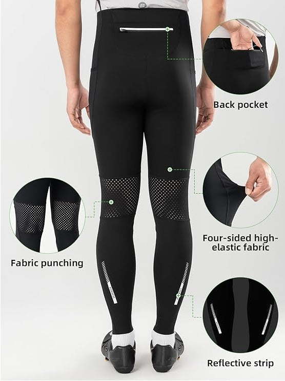 ROCKBROS Pantalon de cyclisme long pour homme et femme, pantalon de cyclisme quatre saisons avec rembourrage 4D, pantalon de cyclisme long avec poches, pantalon de course, VTT respirant