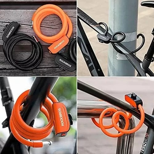 ROCKBROS antivol de vélo câble antivol avec support de montage 2 clés