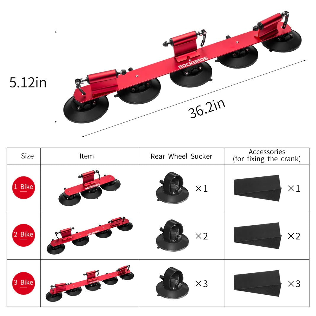 ROCKBROS XP100 Porte-vélos pour 1-3 vélos Rouge 1x Vélo