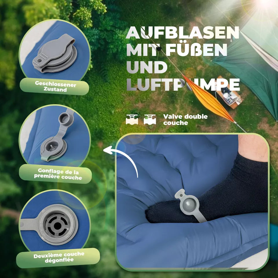 Tapis de couchage gonflable QUNATURE 197*71 cm matelas gonflable 2 couleurs