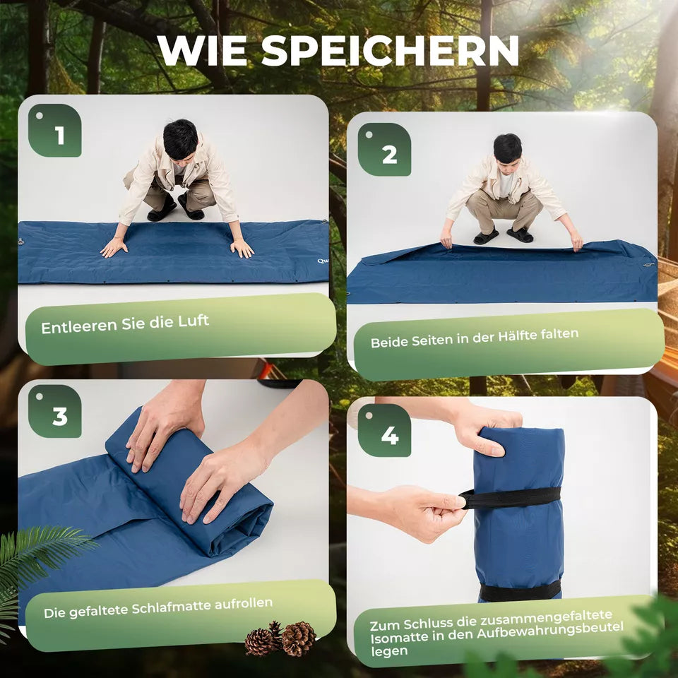 Tapis de couchage gonflable QUNATURE 197*71 cm matelas gonflable 2 couleurs