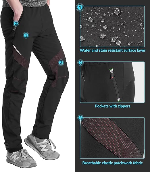 ROCKBROS Pantalon vélo coupe-vent Pantalon long Sport Pantalon vélo Taille européenne M-4XL