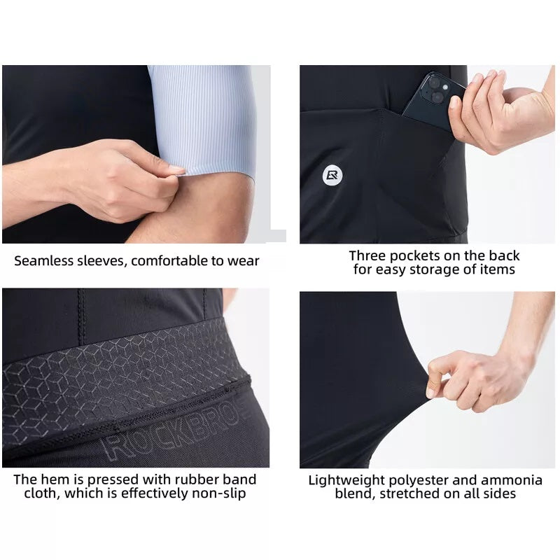 ROCKBROS maillot de cyclisme léger homme maillot manches courtes vtt/vélo de route taille ue