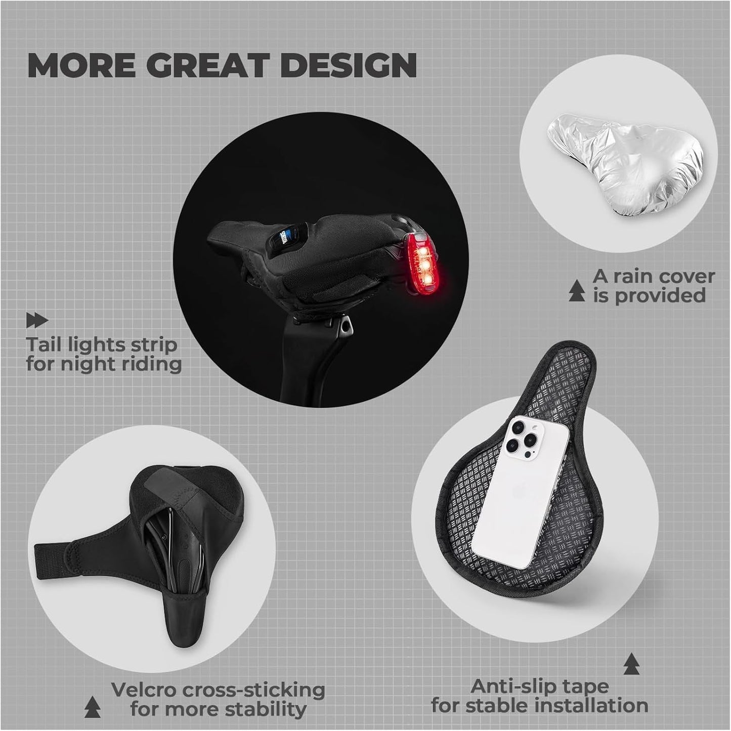 Housse de selle de vélo avec protection contre la pluie, housse de selle en gel pour vtt, vélo de route, e-bike, rouge/bleu