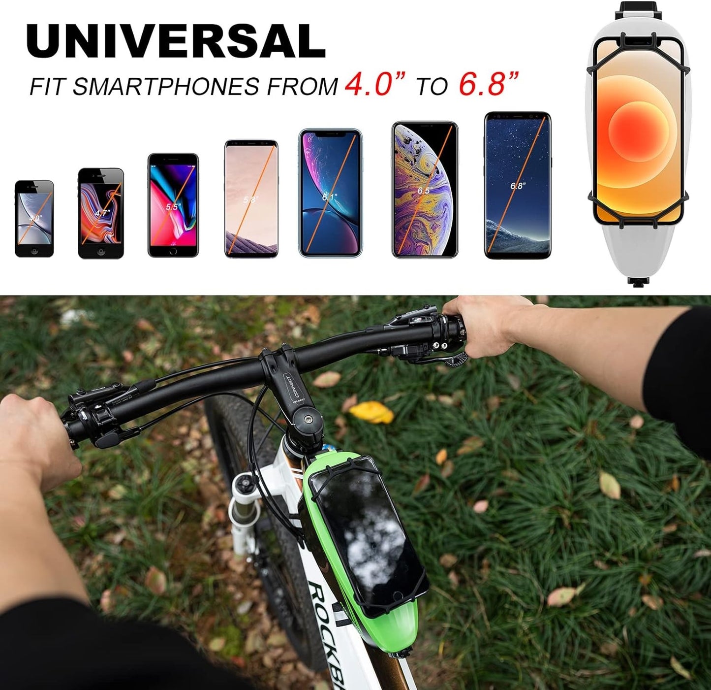 ROCKBROS sac de cadre de sac de vélo avec support de téléphone portable pour téléphone portable de 4 à 6,5 pouces