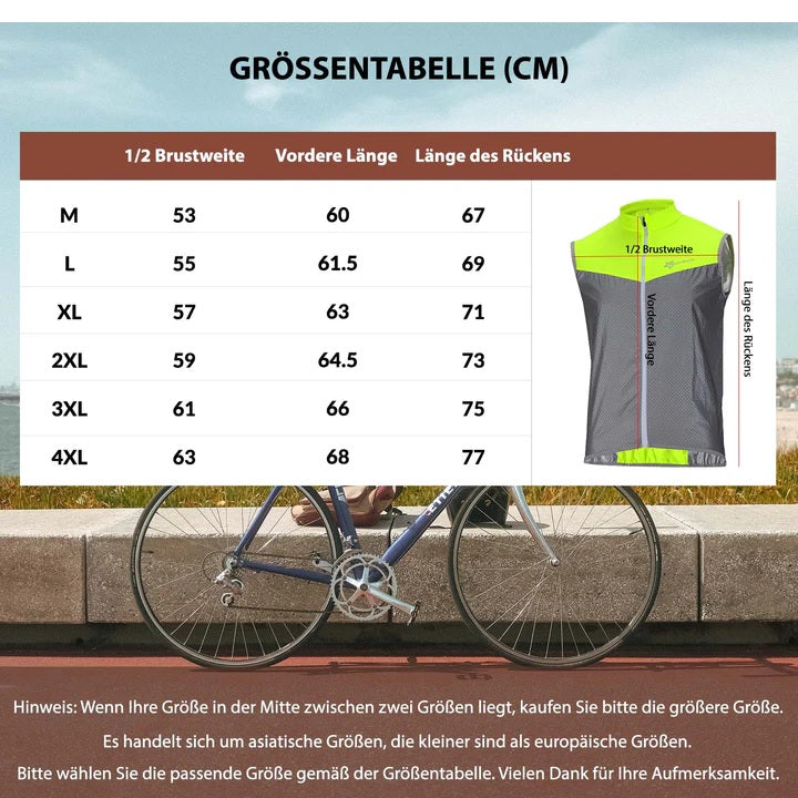 ROCKBROS Gilet de vélo réfléchissant Gilet de course coupe-vent respirant