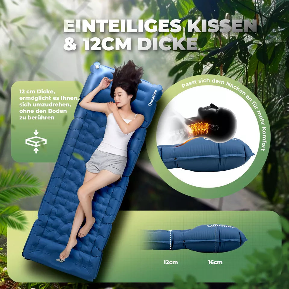 Tapis de couchage gonflable QUNATURE 197*71 cm matelas gonflable 2 couleurs
