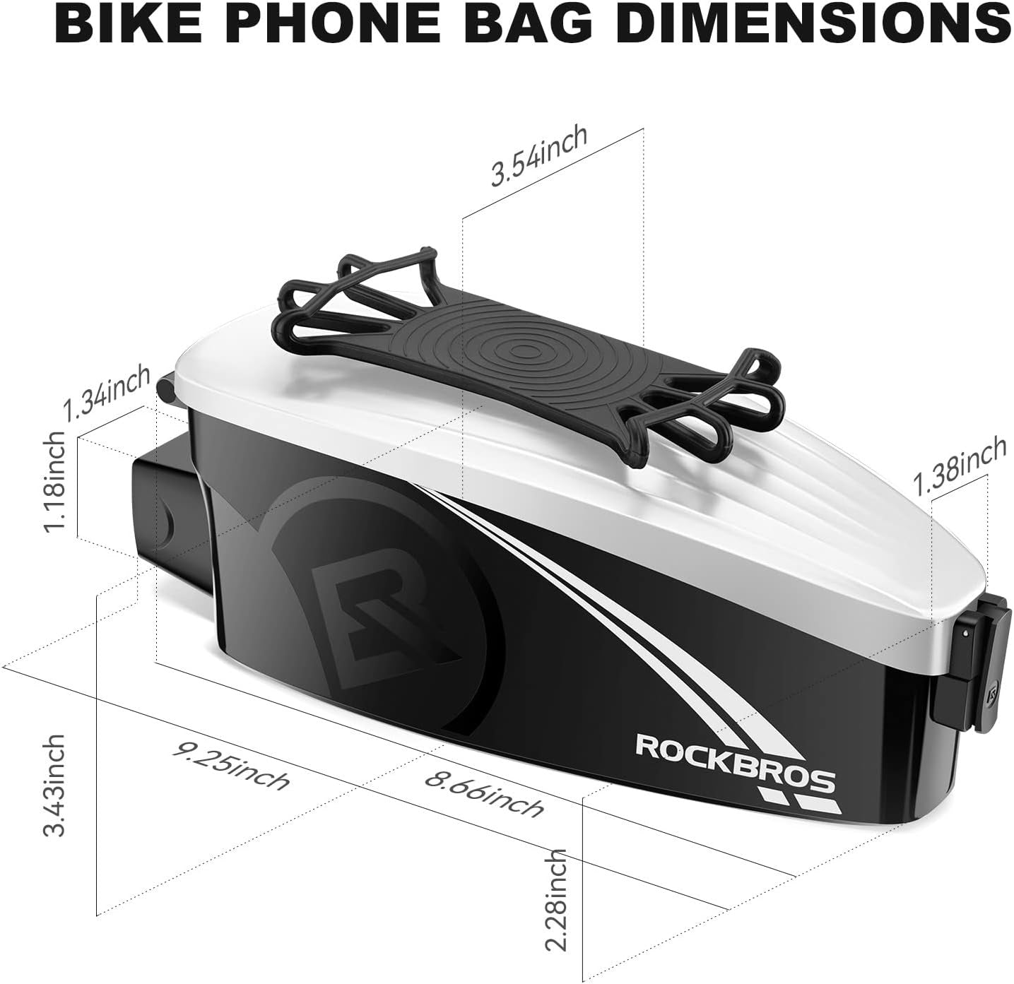 ROCKBROS sac de cadre de sac de vélo avec support de téléphone portable pour téléphone portable de 4 à 6,5 pouces