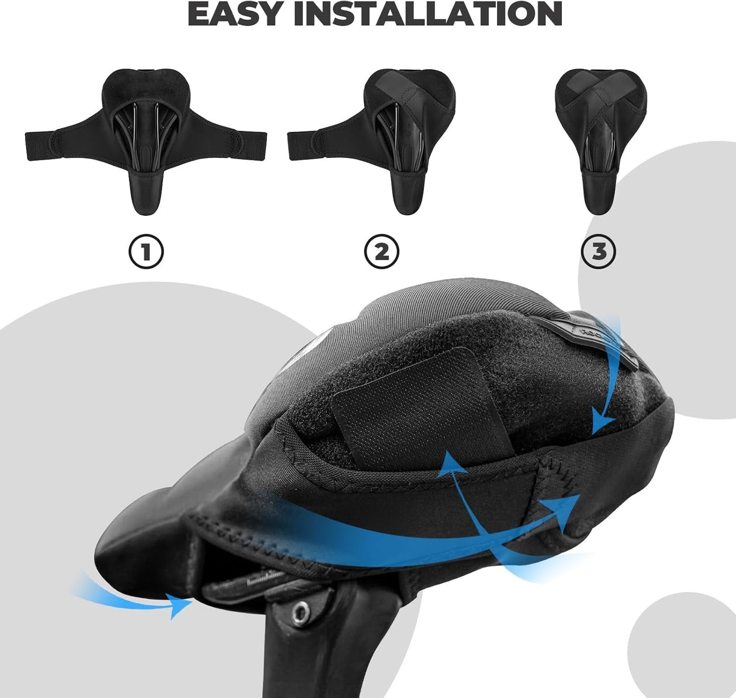 Housse de selle de vélo avec protection contre la pluie, housse de selle en gel pour vtt, vélo de route, e-bike, rouge/bleu