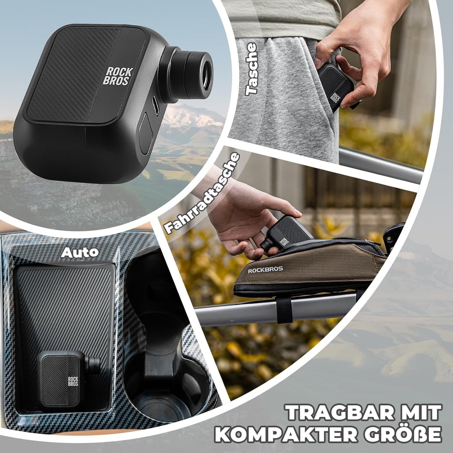 ROCKBROS Mini pompe à vélo électrique Mini pompe rechargeable maximale 100PSI