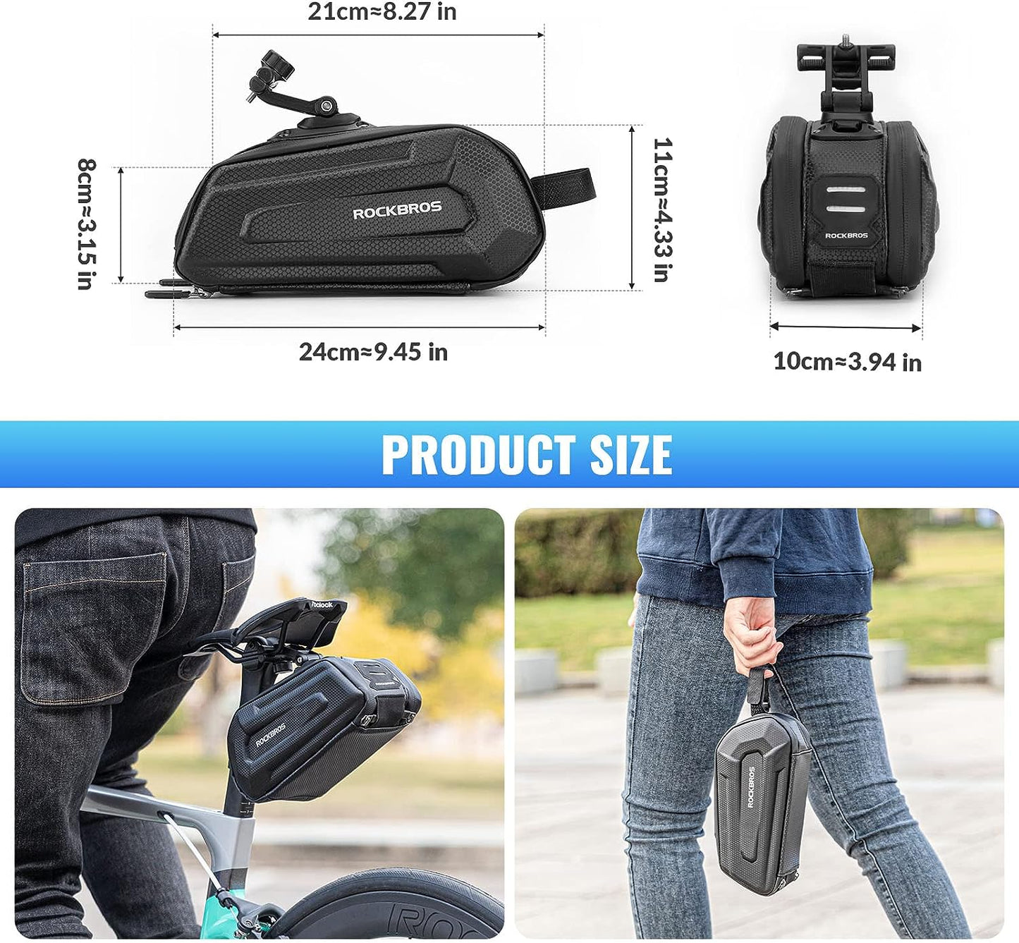 ROCKBROS B69 Sacoche de vélo étanche avec dégagement rapide 1.8L