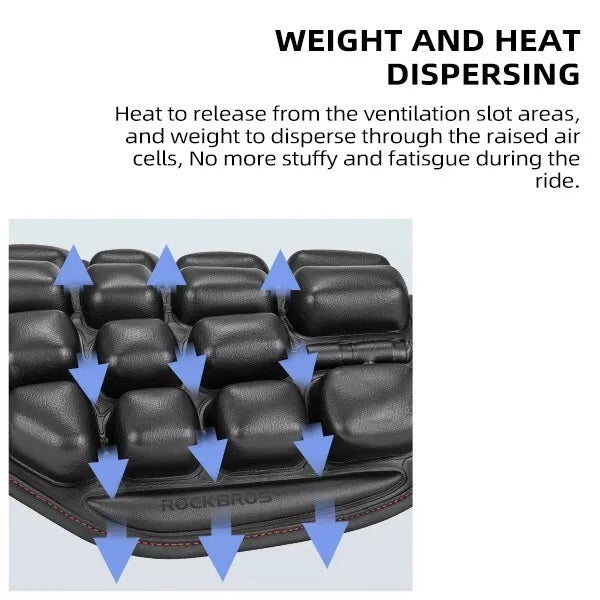 ROCKBROS housse de selle de moto imperméable à l'eau absorbant les chocs selle gonflable 3D
