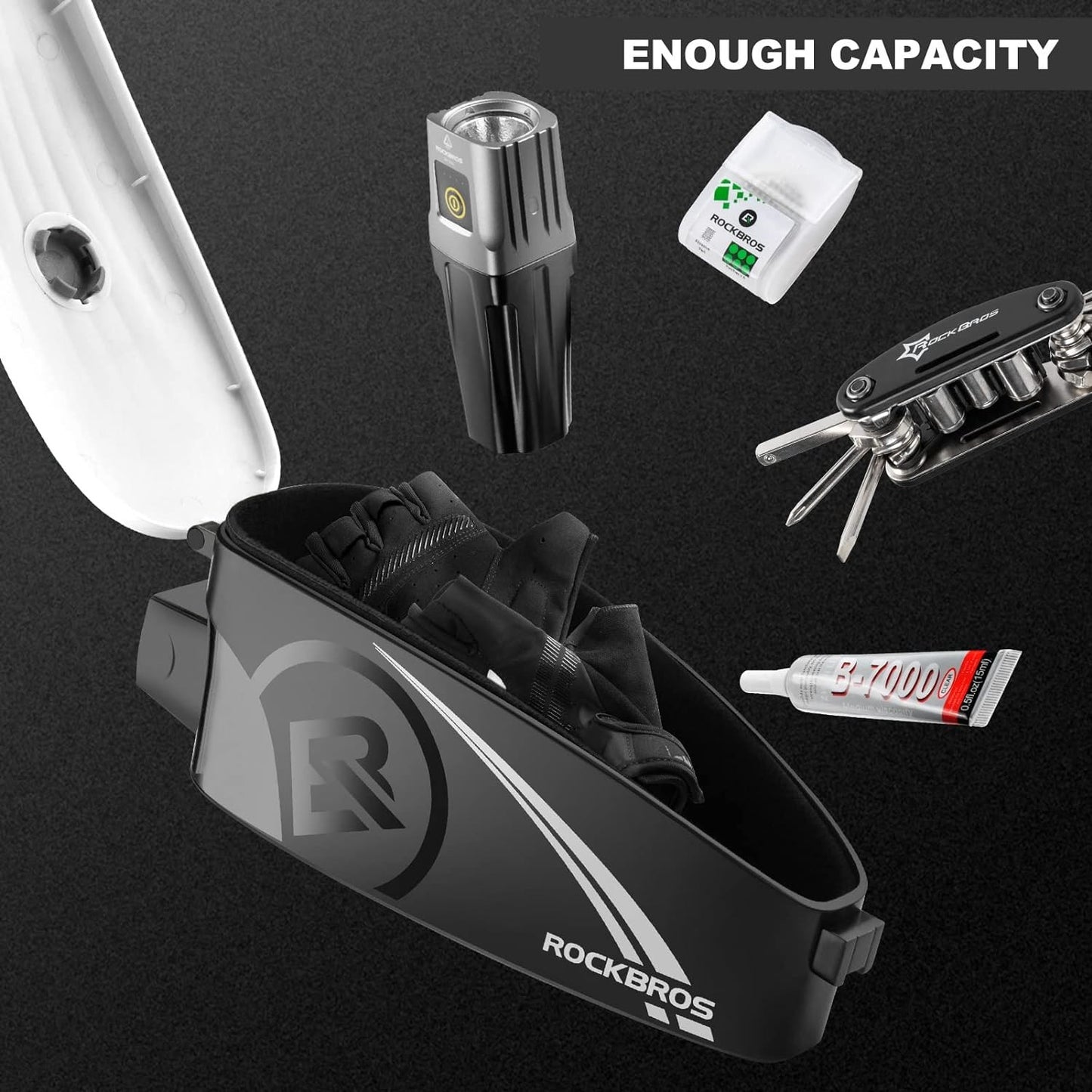 ROCKBROS sac de cadre de sac de vélo avec support de téléphone portable pour téléphone portable de 4 à 6,5 pouces