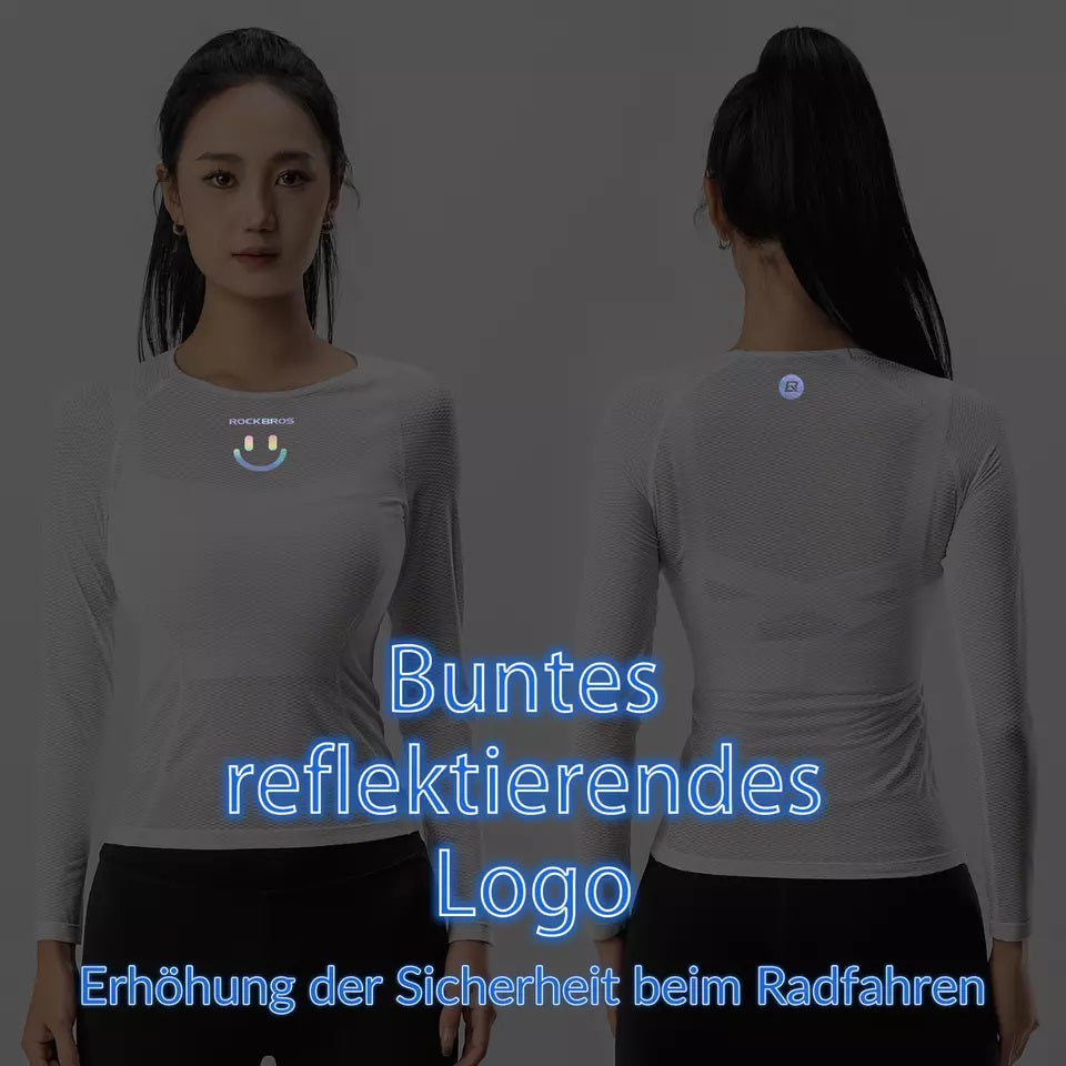 ROCKBROS Chemise à manches longues Maillot de cyclisme pour femme Respirant Séchage rapide Vêtements de vélo Femme Convient pour la course à pied Tennis Randonnée Maillot de corps de sport de base