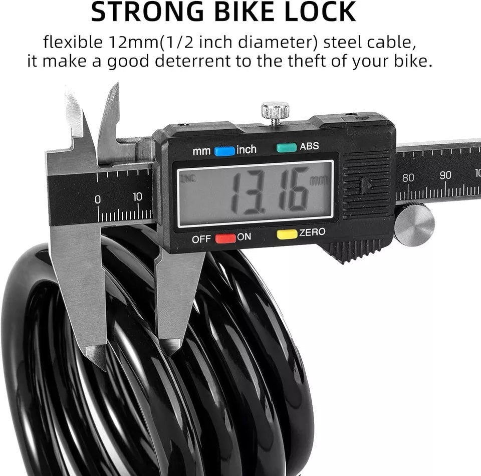 ROCKBROS antivol de vélo câble antivol avec support de montage 2 clés