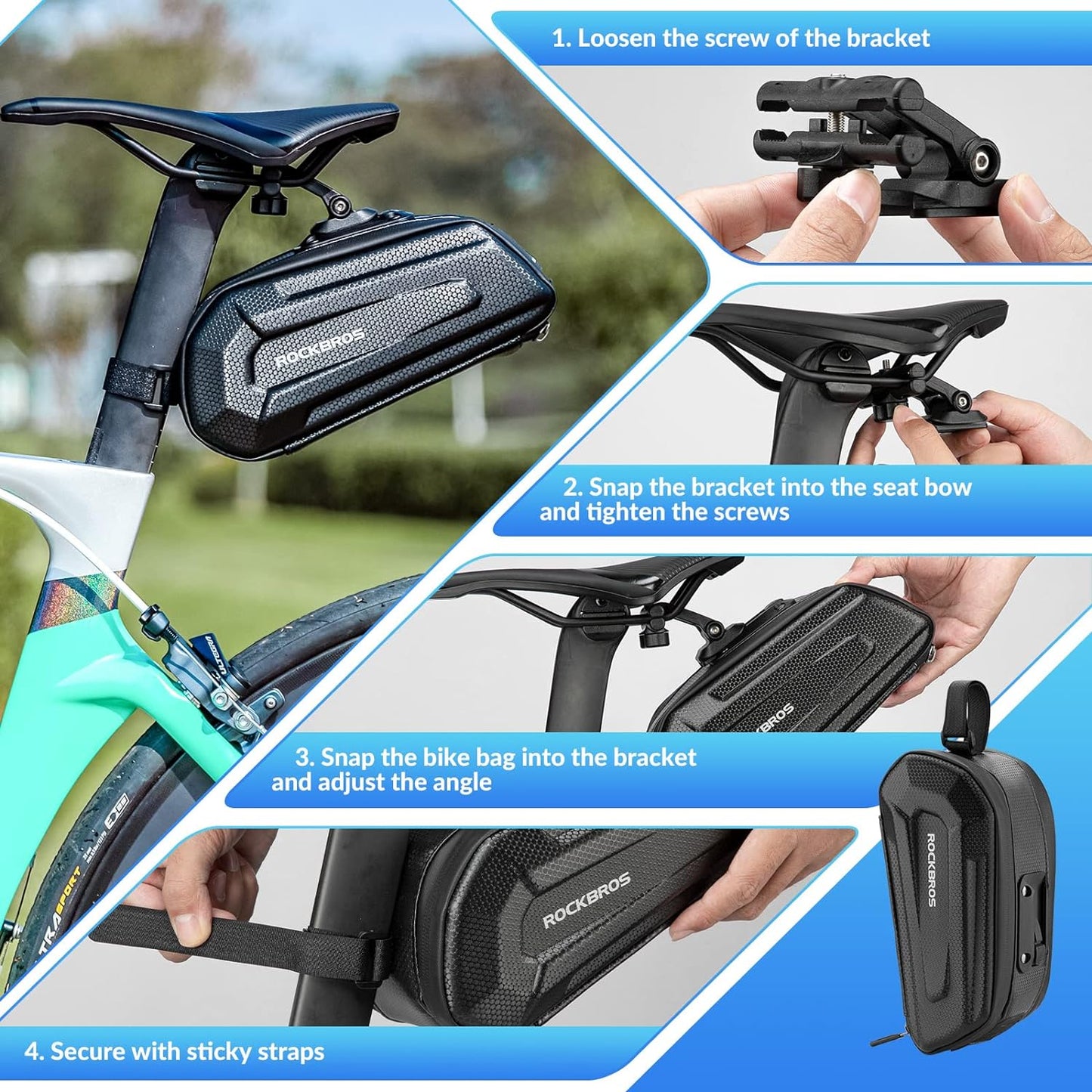 ROCKBROS B69 Sacoche de vélo étanche avec dégagement rapide 1.8L