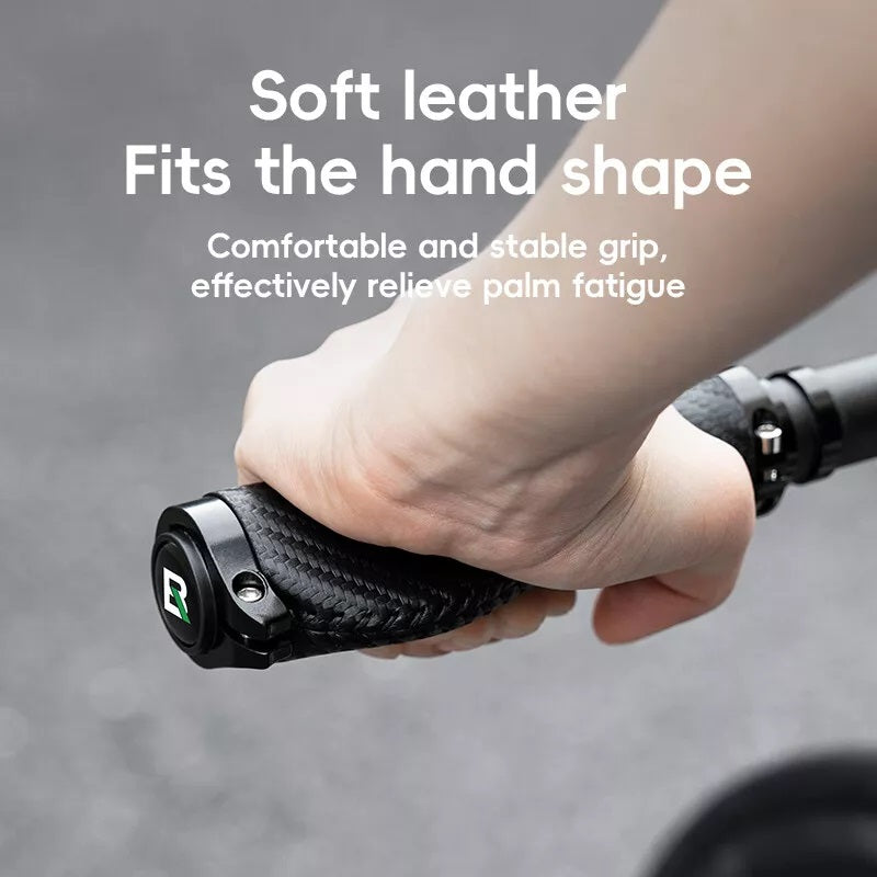 ROCKBROS – poignées de guidon de vélo à motif carbone, Double verrouillage, 22.2mm