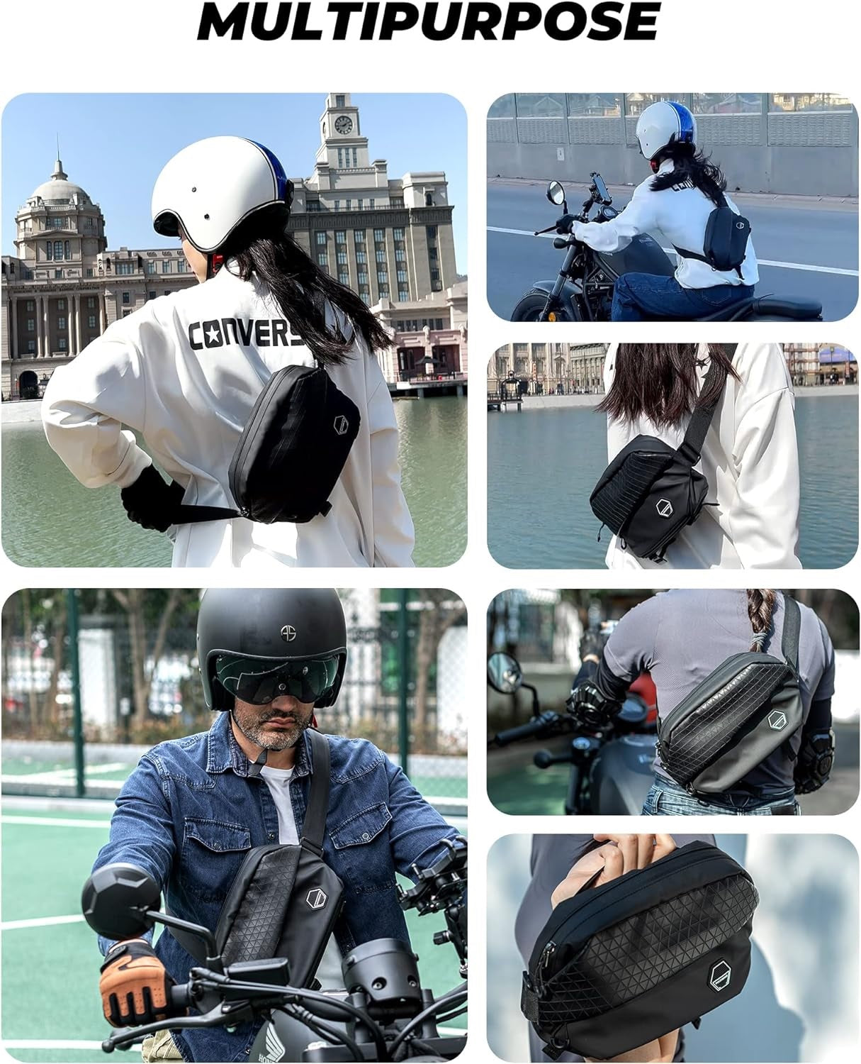 ROCKBROS sac à bandoulière vélo ceinture sac multifonction sac à main moto