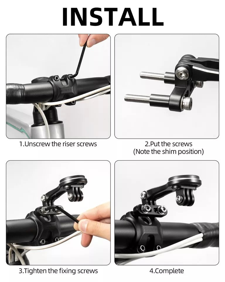 Support d'ordinateur de vélo ROCKBROS pour support de guidon GPS Garmin Bryton Wahoo en aluminium
