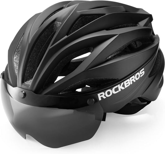 ROCKBROS Casque de vélo adulte avec visière magnétique amovible respirant réglable pour hommes et femmes 58-62 cm