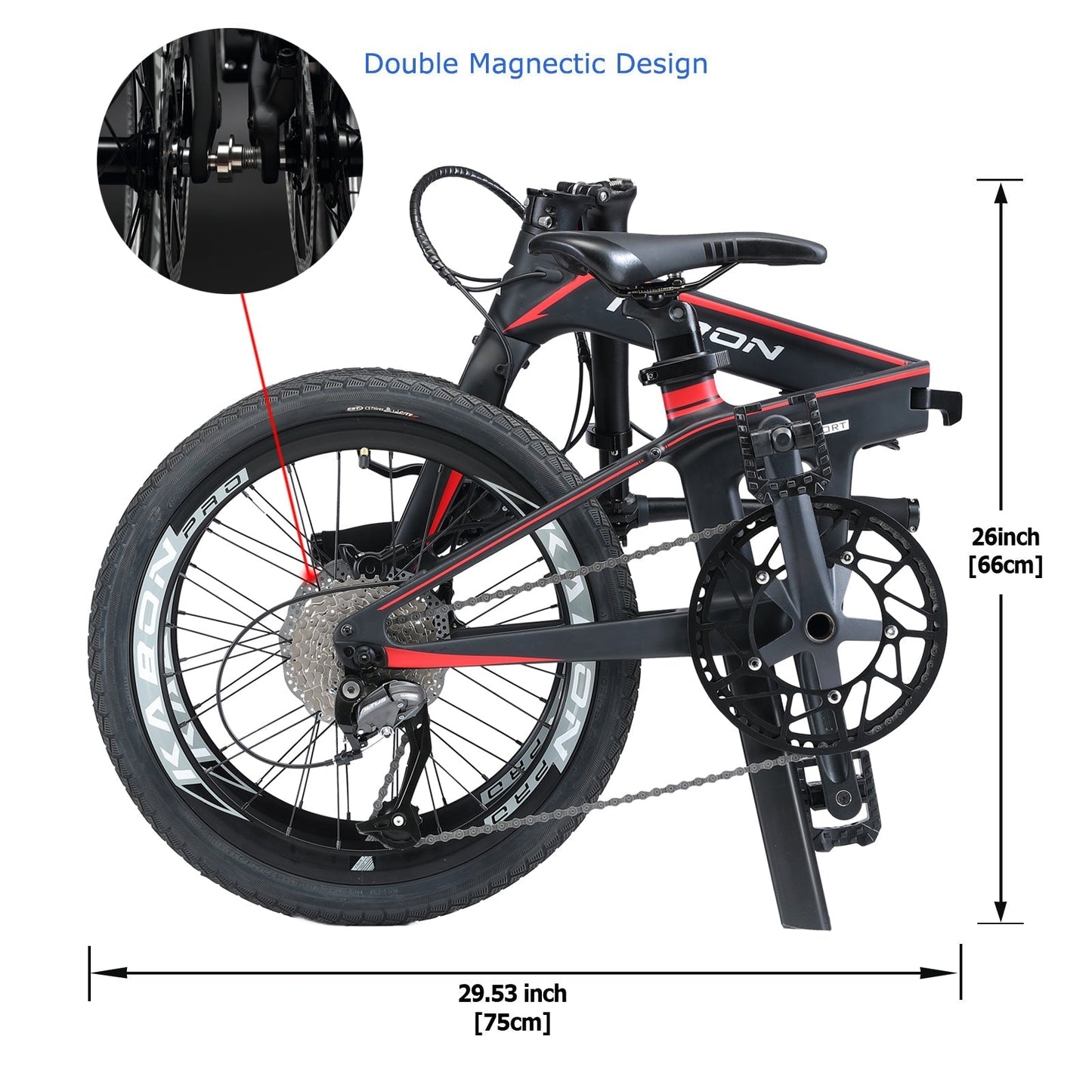 KABON City vélo pliant carbone Shimano Altus 9S 20 pouces avec roues en carbone