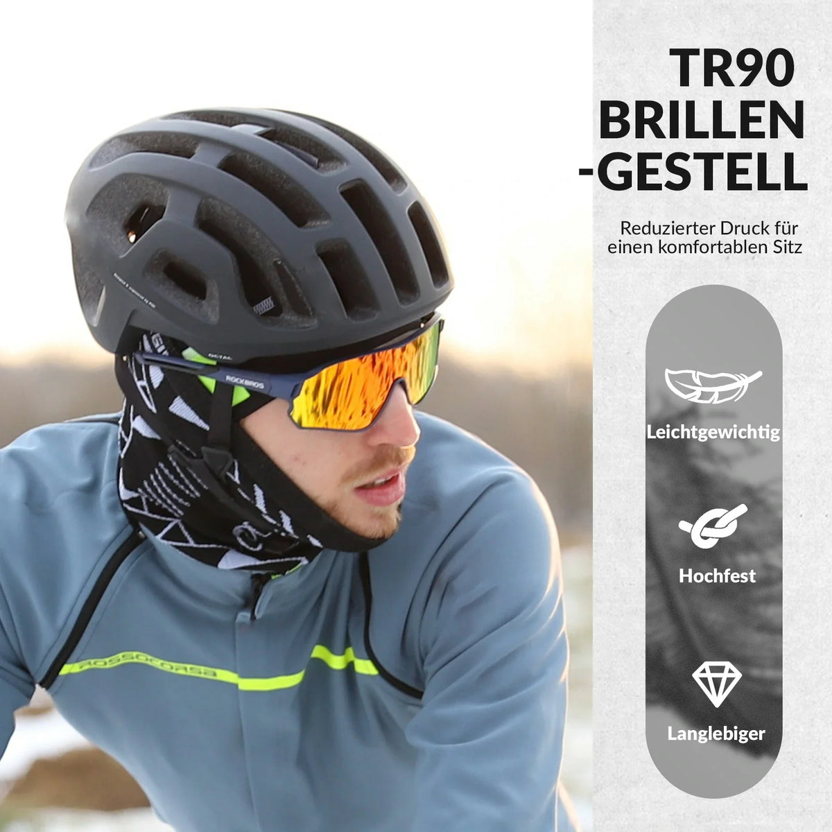 ROCKBROS Lunettes de vélo polarisées ultra-légères (UV400)
