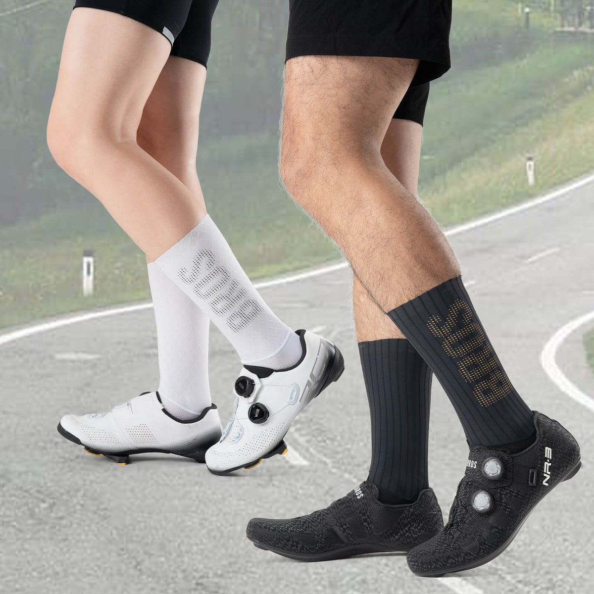 ROCKBROS Chaussettes de vélo respirantes chaussettes de compression