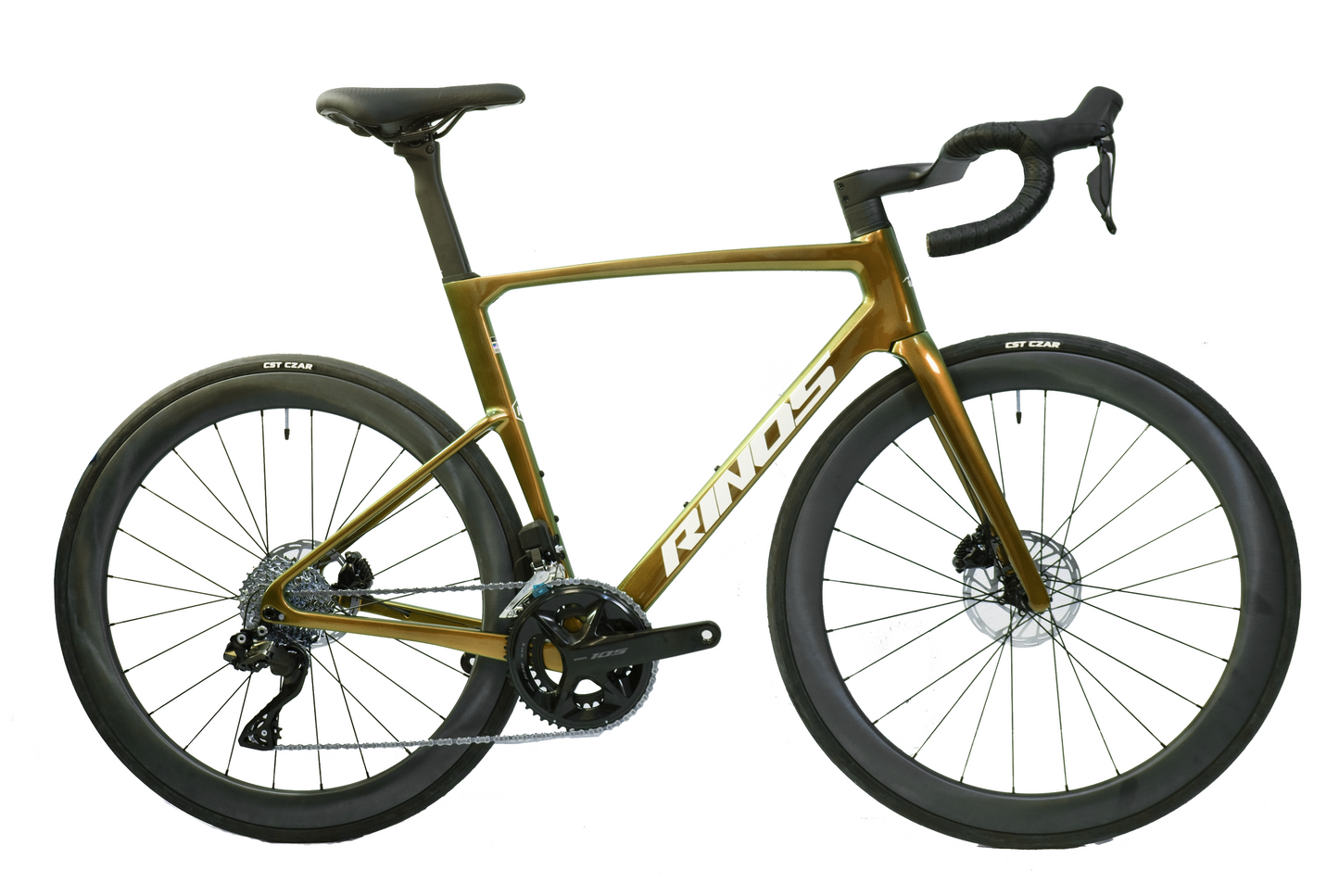 RINOS Vélo de route entièrement en carbone Odin 6.1 Shimano 105 Di2 R7150 24 vitesses